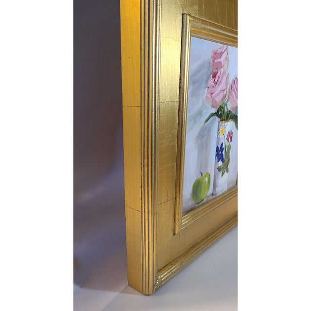 Textile Original Oil Painting on Canvas, Framed For Sale - Image 7 of 11