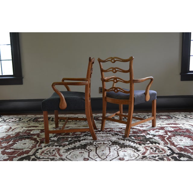 Early 20th Century English Oak Chippendale Style Ribbon Back Dining Chairs - Set of 12 For Sale In Boston - Image 6 of 14