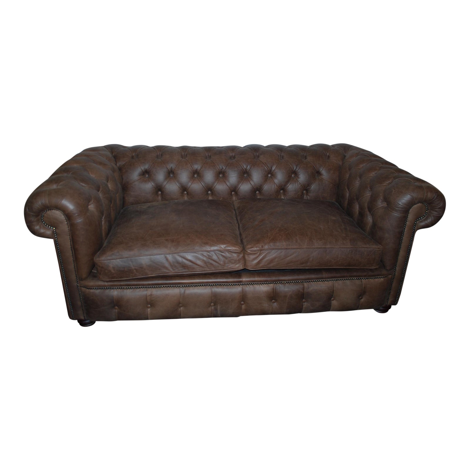 Brown Leather Chesterfield Sofa Chairish
