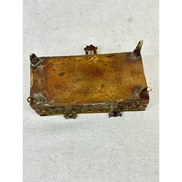 Antique Brass Jewelry Casket For Sale - Image 9 of 10