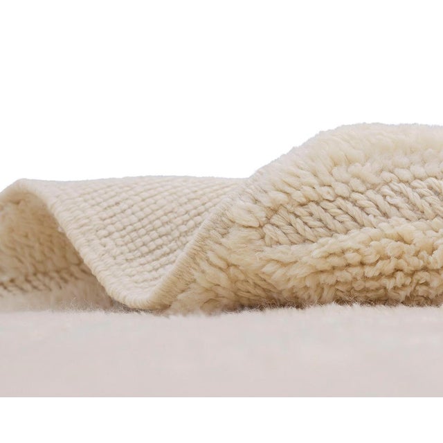 Ivory Hand-Knotted Wool Premium Rug by Azele Studio For Sale - Image 8 of 11