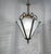 1950s Large Brass & Etched Glass Hall Lantern Ceiling Light For Sale - Image 11 of 12