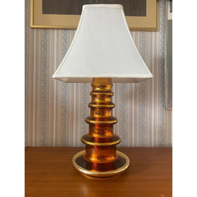 1960s Mid-Century Modern Glass Table Lamp by Gustav Leek for Orrefors, 1960s For Sale - Image 5 of 12