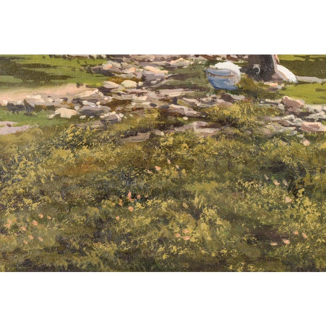 Joan Colomer Valls, Landscape with Workers, Late 20th-Century, Oil on Canvas, Framed For Sale - Image 6 of 10