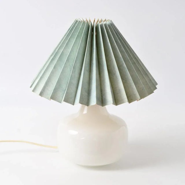 1980s Danish White Glass Table Lamp, 1980s For Sale - Image 5 of 9