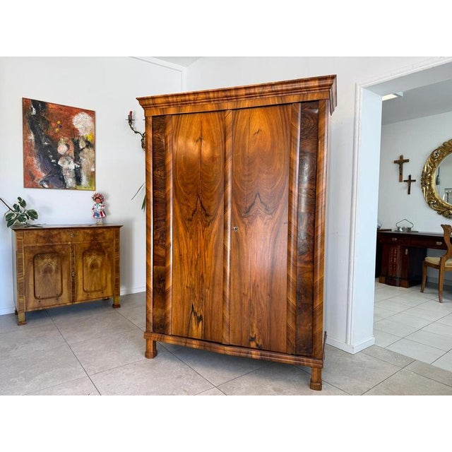 Biedermeier Hall Cupboard in Walnut Wood from Ifantik For Sale - Image 6 of 18