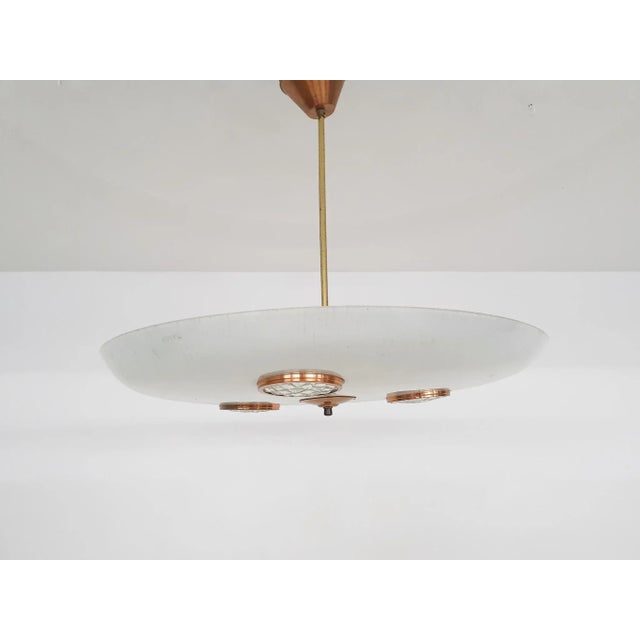 Metal Glass and Brass Ceiling or Pendant Light For Sale - Image 7 of 7