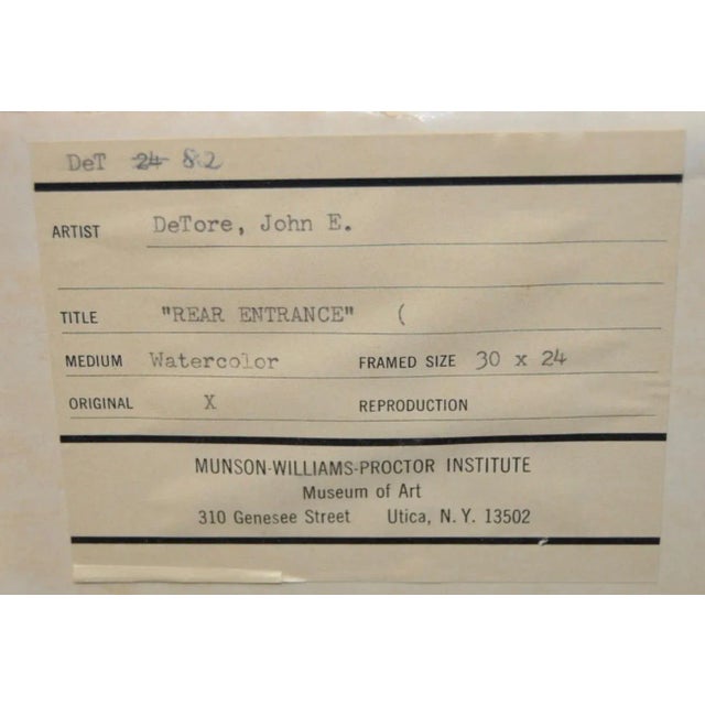 Paint John De Tore "Abstract Cityscape With Figures" Watercolor C.1960s For Sale - Image 7 of 9