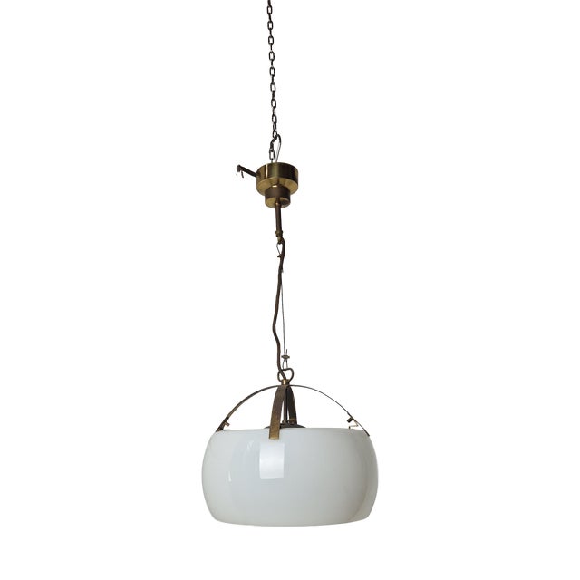 Omega Pendant in Brass by Vico Magistretti for Artemide, 1960s For Sale