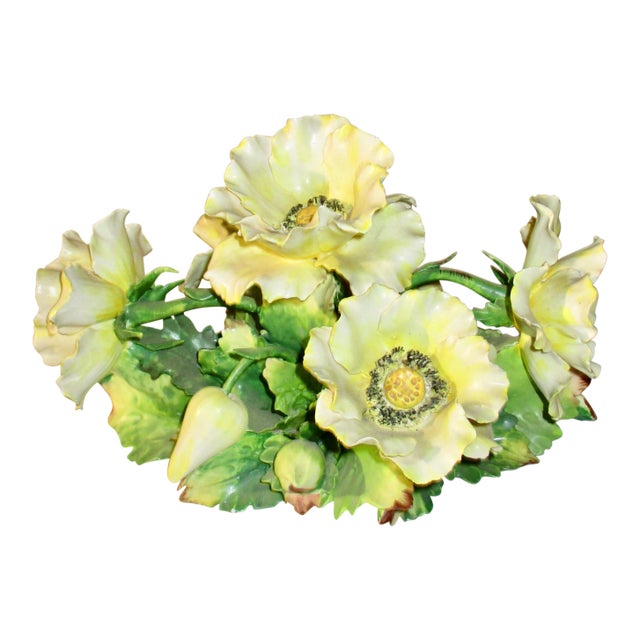 1990s Italian Ceramic Floral Bouquet For Sale