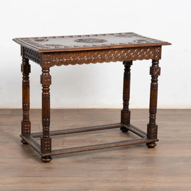 19th Century Carved French Oak Side Table For Sale - Image 13 of 13