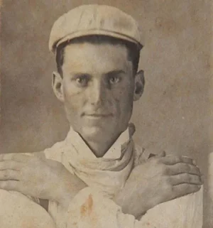Antique Photograph Handsome Man in Cyclist Cap Portrait