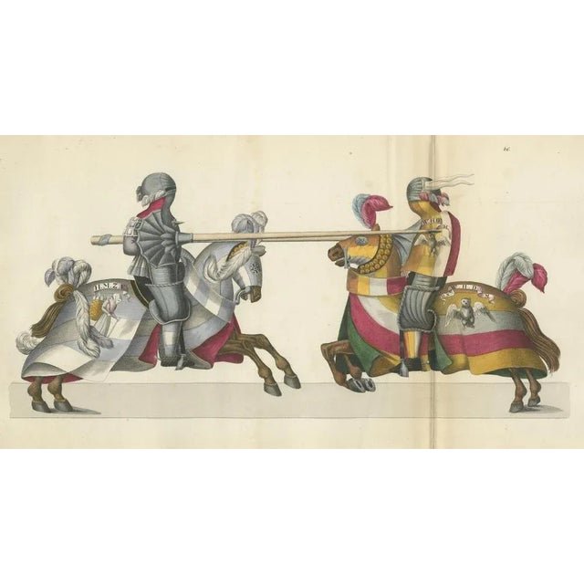 Paper Heraldic Knights Charging in Contest, 1842, Paper For Sale - Image 7 of 8