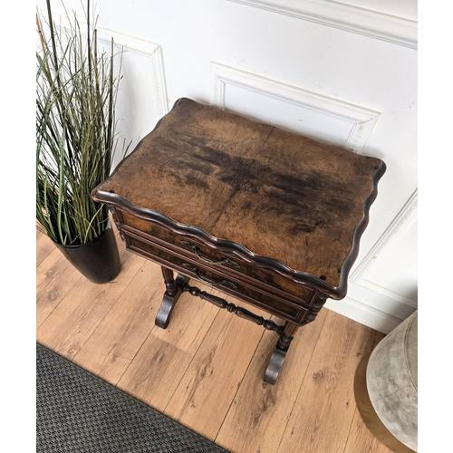 Antique Italian Inlay Veneer Side Table, 1890s For Sale - Image 9 of 10