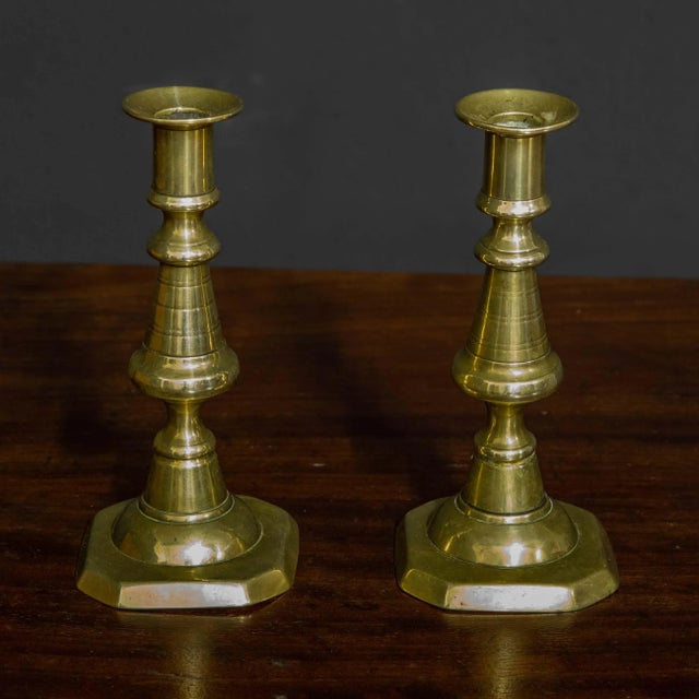 Victorian Brass Candleholders, Set of 2 For Sale - Image 4 of 8