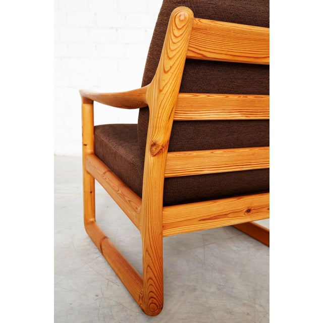 Set of Danish Modern Pine Armchair & Ottoman by C. F. C. Silkeborg from CFC Silkeborg, 1970s For Sale - Image 11 of 16