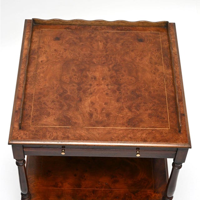 Wood Vintage Georgian Burr Elm Side Tables, 1950, Set of 2 For Sale - Image 7 of 11