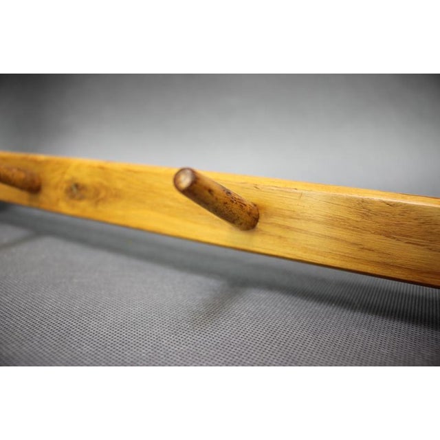 1950s Mid-Century Wall Mounted Coat Rack and Shelf, Czechoslovakia, 1950s For Sale - Image 5 of 13