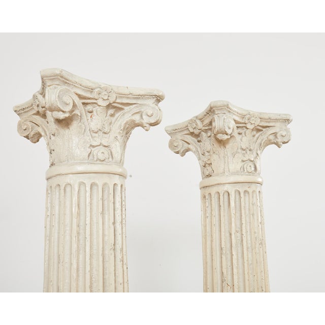 Pair of Neoclassical Style Greco Roman Plaster Columns | Chairish