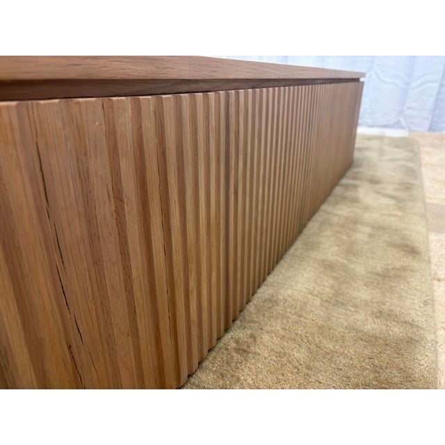 Rh Byron Coffee Table — 76” Natural Oak | Reeded American White Oak | Artisan Crafted For Sale - Image 16 of 18