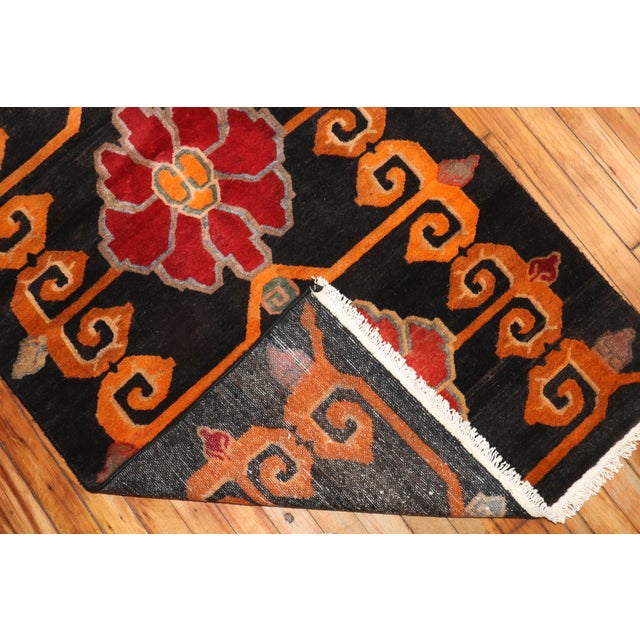 Vintage Tibetan Floral Rug - 2'11" x 5'9" For Sale - Image 4 of 7