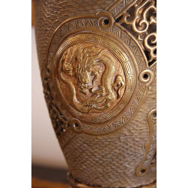 Japanese Meiji Vases with Dragons, Set of 2 For Sale - Image 4 of 5