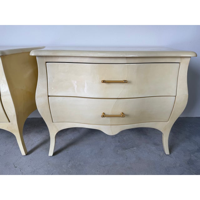 Vintage Jimeco Ltda Colombian Goat Skin Lacquer Nightstands – A Pair For Sale - Image 10 of 16