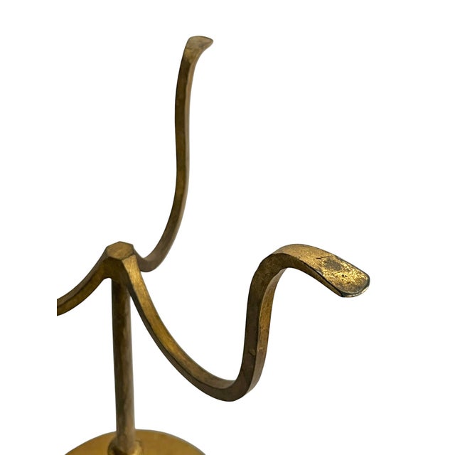 Late 20th Century Hand-Forged Gilded Iron Martini Drink Table in the Style of Visual Comfort For Sale - Image 11 of 17