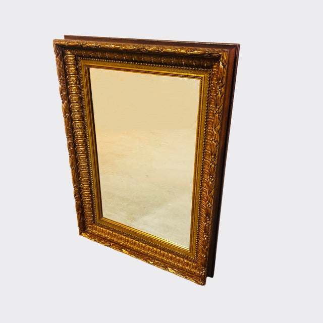 Large Carved Gilded Wall Mirror For Sale In Chicago - Image 6 of 12