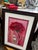 Mid-Century Modern Vintage Red and Pink Floral Framed Print For Sale - Image 3 of 5