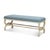 Bunny Williams Home Charlottesville Bench Alpine White with Aegean Upholstery For Sale