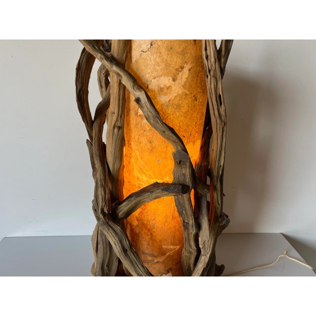 Vintage Monumental Organic Driftwood Table Lamp For Sale - Image 4 of 13