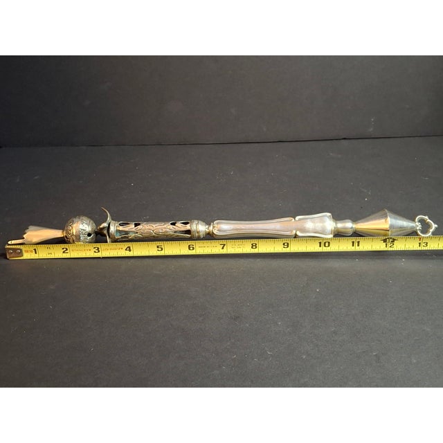 Large Antique Vintage Russian 84 Silver Torah Pointer Yad 13.75" Composite 121g For Sale - Image 15 of 18