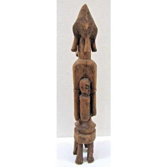 Antique African Hand-Carved Wooden Dogon Maternity Sculpture From Mali For Sale - Image 4 of 17