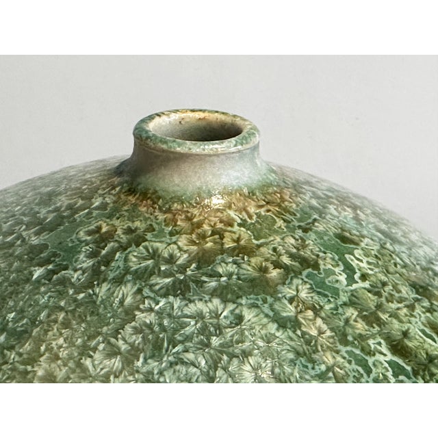 Studio Ceramic Vase with Crystalline Effect Glaze by Elisabeth Grosser, Germany, 1980s For Sale - Image 11 of 16