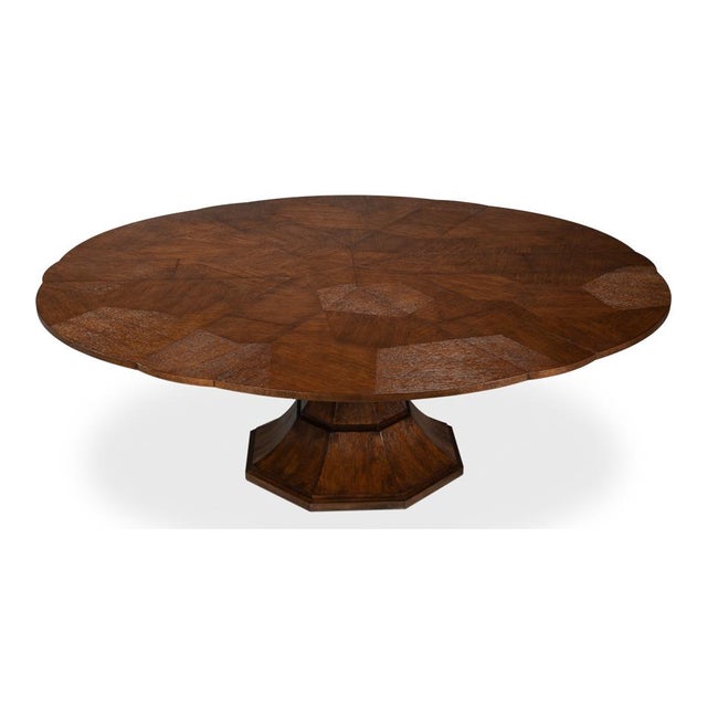 Warm Brown Oak Expanding Dining Table - 85 1/2" For Sale - Image 4 of 13