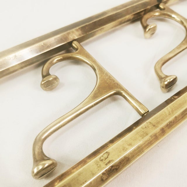 1940s Art Deco Brass Wall Hanger, Austria, 1940s For Sale - Image 5 of 14