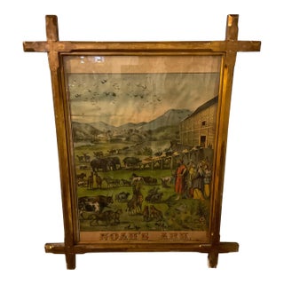 1880s Noah’s Ark Print In Gilt Wood Frame For Sale