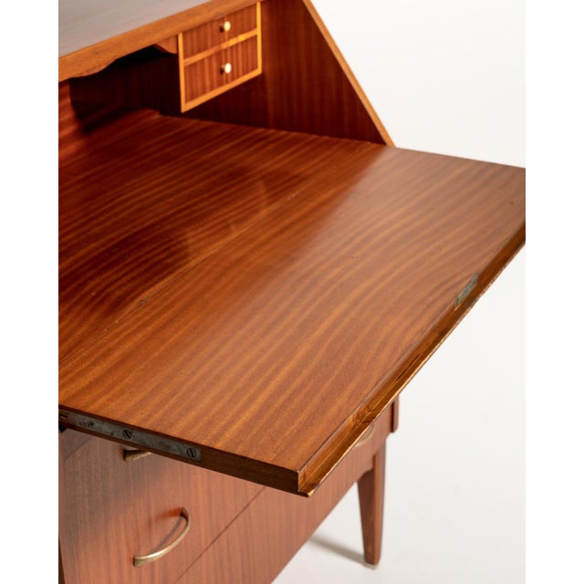 Wood Scandinavian Mahogany Secretaire, 1960s For Sale - Image 7 of 12