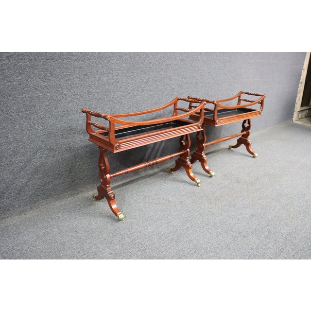 Late 20th Century Baker Mahogany & Brass Regency Style Planters - Set of 2 For Sale In Philadelphia - Image 6 of 9