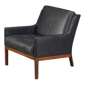 Kai Lyngfeldt Larsen Lowback Lounge Chair in Rosewood + Black Leather #1