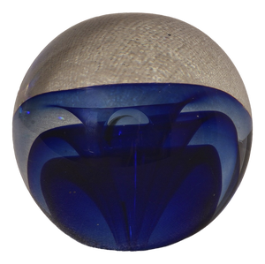 Mid-Century Modern Blue Murano Art Glass Sphere, Italy, 1980s