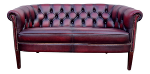 Chesterfield Lounge Sofa in Red Leather