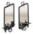 Mid-Century Swedish Wrought Iron Candle Sconce Mirror from Smålandskt Smide, 1960s, Set of 2 For Sale