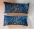 Pair of Blue and Beige Flower Decorative Pillows For Sale - Image 4 of 4