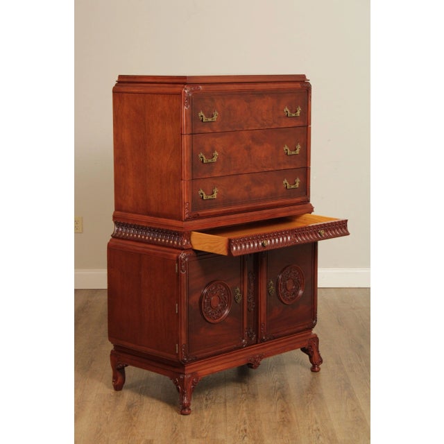 Vintage Chinese Chippendale Style Mahogany Highboy For Sale In Philadelphia - Image 6 of 13