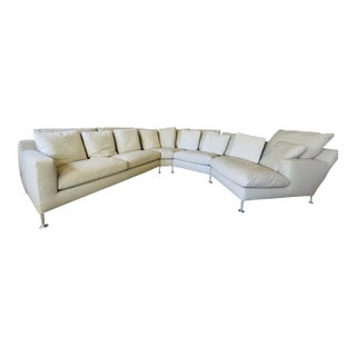 Late 20th Century B&b Italia Harry Modular Couch in Fawn Leather For Sale