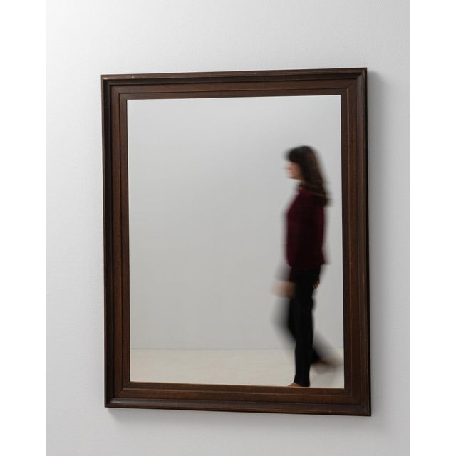 Brown 19th Century France Brown Wood Mirror For Sale - Image 8 of 9