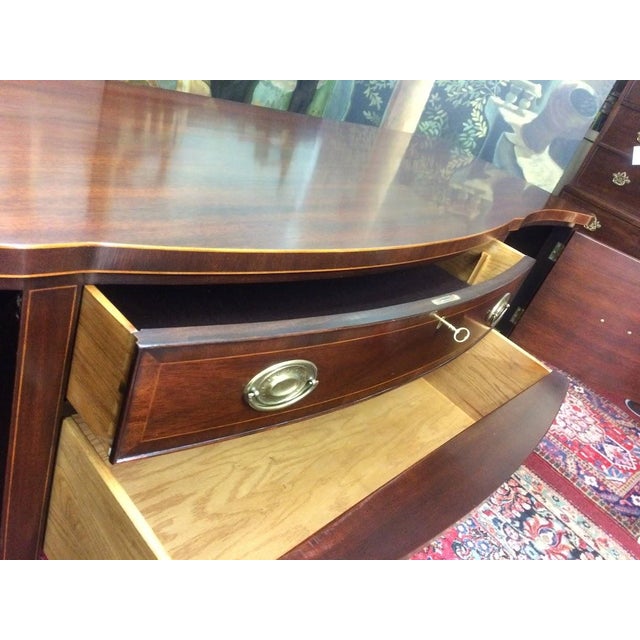 1980s Kittinger Furniture Buffet Sideboard, Inlaid Sideboard For Sale - Image 11 of 13