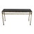 Modern Iron Console Sofa Table With Gold Hammered Look & Smoked & Beveled Glass Top For Sale